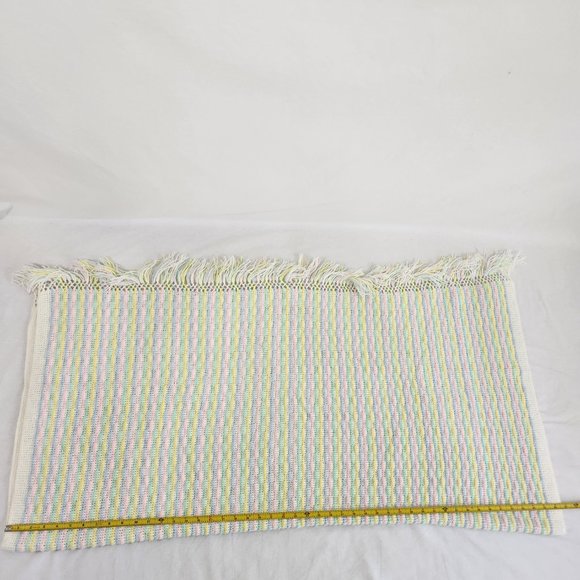 VINTAGE Timeless Cozy Hand Crocheted Blanket Fringe Throw Patel Colors 44 x 46. - Picture 15 of 16